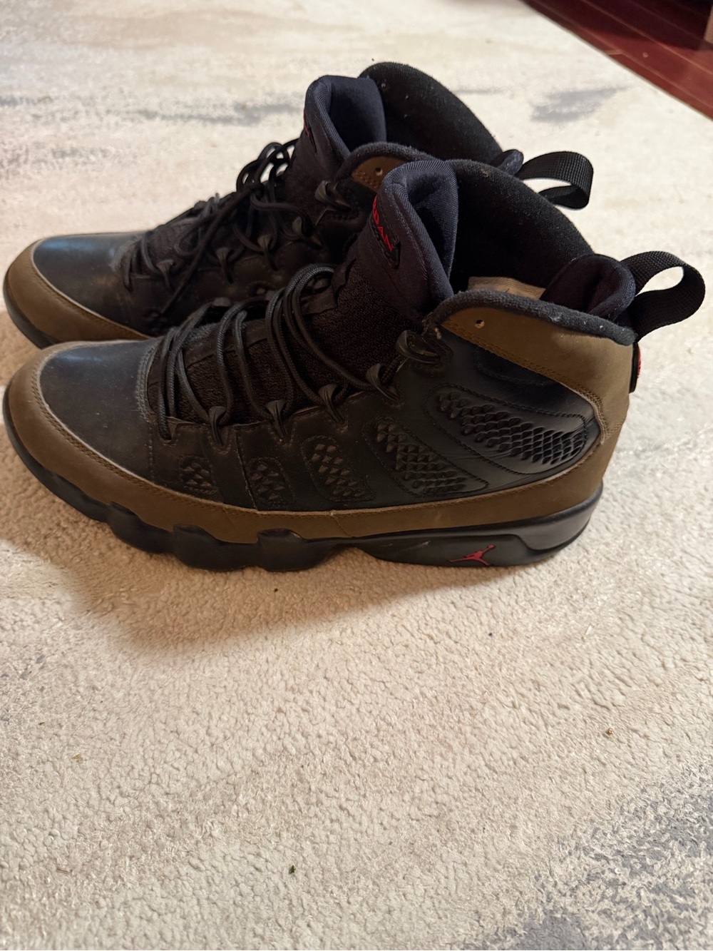 Jordan Men's High-Top Basketball Sneakers in Black and Olive